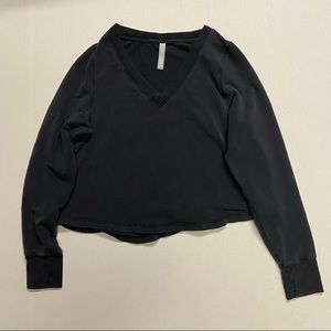 Athleta Dark Grey V-Neck Sweatshirt
